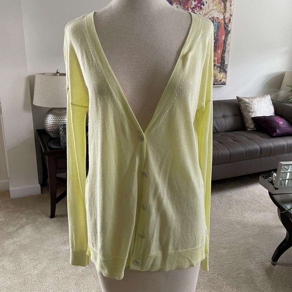 Gap Yellow High Low Cardigan